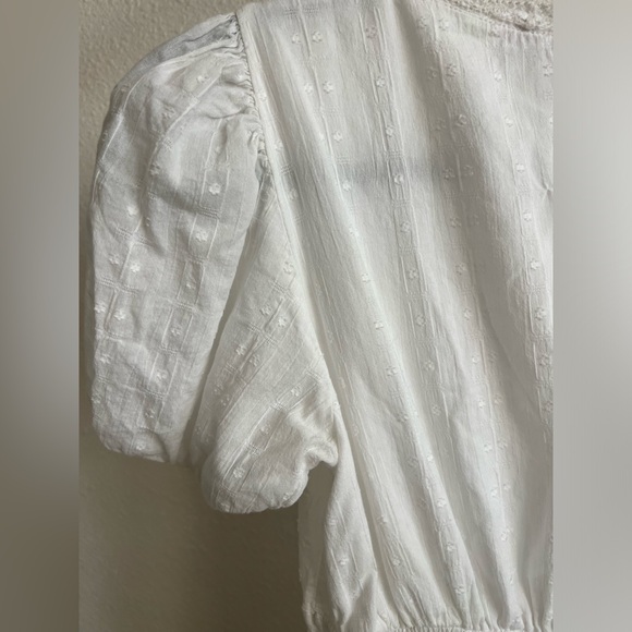 Zara white lace insert dress with puff sleeves (PRE OWNED) size XS - Picture 10 of 12